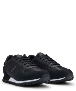 Hugo Boss Sneakers-Mixed-material trainers with faux-leather trims-boss near me