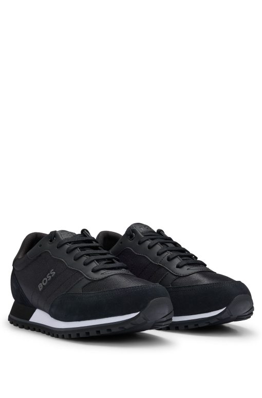 Hugo Boss Sneakers-Mixed-material trainers with faux-leather trims-boss near me