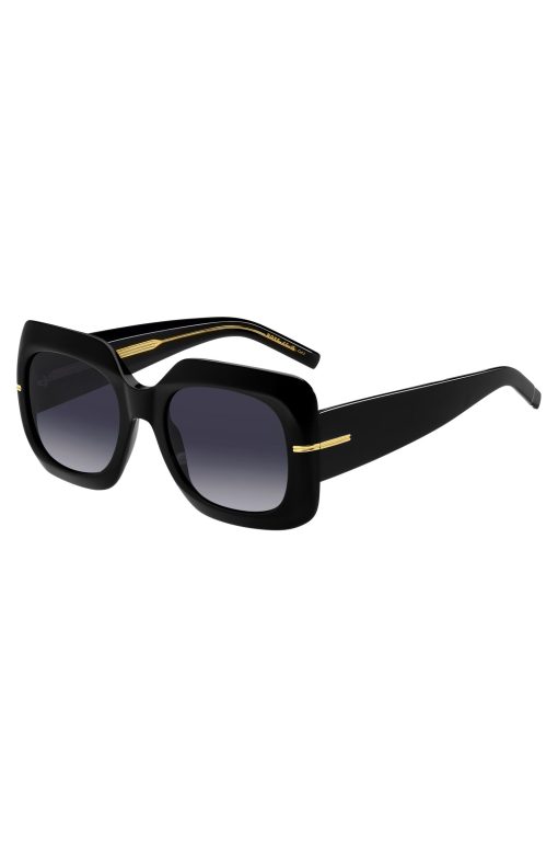 Hugo Boss Eyewear-Black-acetate sunglasses with gold-tone hinges-boss outlet