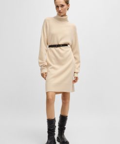 Hugo Boss Dresses-Rollneck sweater dress in wool and cashmere-boss near me 2