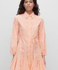 Hugo Boss Dresses-Long-sleeved shirt dress in paisley-print cotton-hugo boss near me 2