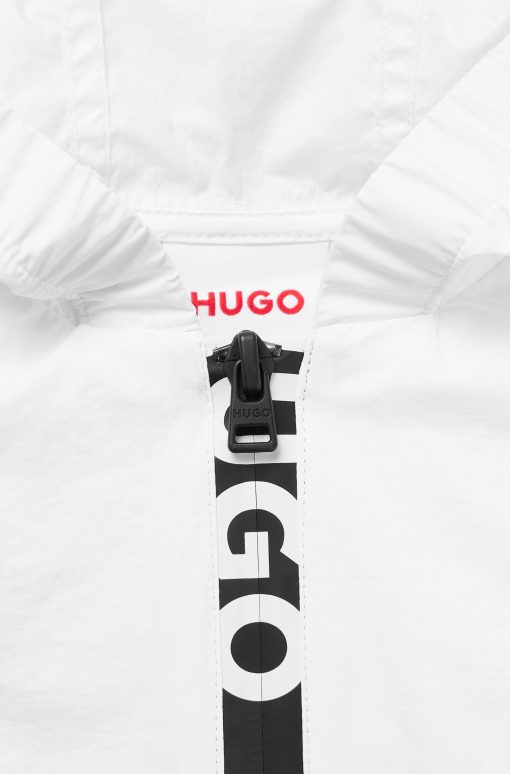 Hugo Boss-Kids' hooded windbreaker with logo print-hugo boss outlet - Image 2