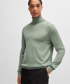 Hugo Boss Sweaters and Cardigans-Slim-fit rollneck sweater in merino wool-hugoboss