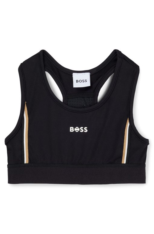 Hugo Boss-Kids' sports bra with signature stripes and logo-boss near me