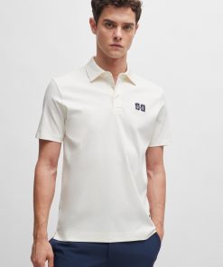 Hugo Boss Polo Shirts-BOSS x Shohei Ohtani cotton polo shirt with monogram embroidery-hugoboss