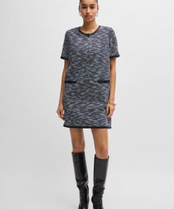 Hugo Boss Dresses-Relaxed-fit dress in tweed-boss outlet 2