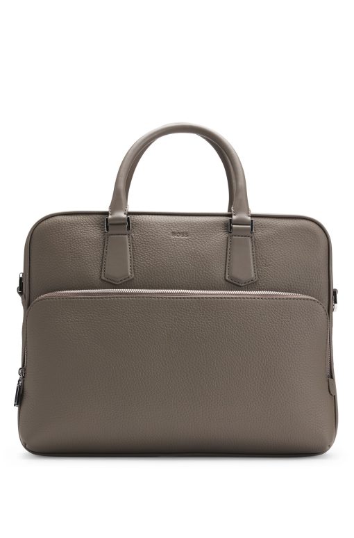 Hugo Boss Bags-Grained Italian-leather document case with embossed logo-hugo boss outlet