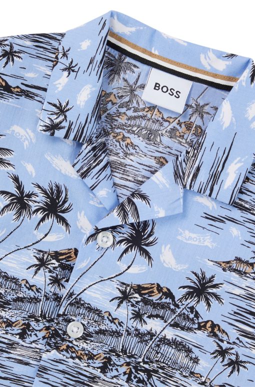 Hugo Boss-Kids' regular-fit shirt in tropical-print cotton poplin-hugo boss store near me - Image 2