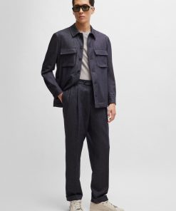 Hugo Boss-Relaxed-fit trousers in denim-effect wool-boss store 2