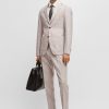 Hugo Boss Suits-Slim-fit washable suit in patterned performance-stretch fabric-boss near me 3