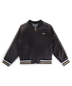 Hugo Boss-Kids’ reversible jacket with plain and monogram designs-hugo boss store near me