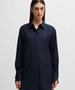 Hugo Boss Blouses-Travel-friendly blouse in wrinkle-resistant wool-hugo boss sale