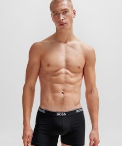 Hugo Boss Underwear-Three-pack of stretch-cotton boxer briefs with logos-hugo boss outlet 2