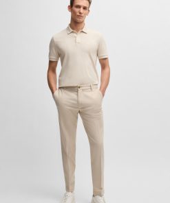 Hugo Boss Pants-Regular-fit trousers in micro-patterned stretch cotton-hugo boss outlet 2