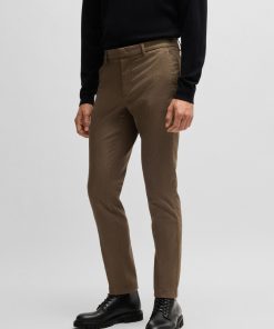 Hugo Boss Pants-Slim-fit chinos in mouliné twill-boss hugo