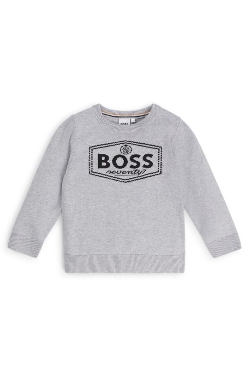 Hugo Boss-Kids' sweater in cotton with new-season logo-boss store