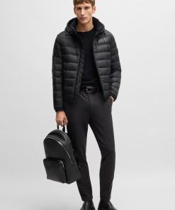 Hugo Boss Jackets and Coats-Water-repellent down jacket with tonal logo-boss near me 2