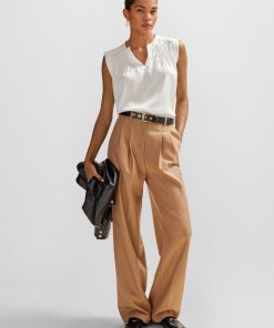 Hugo Boss Blouses-Relaxed-fit tailored blouse in stretch silk-hugo 2