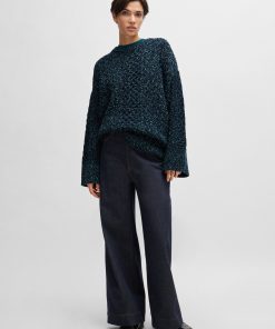 Hugo Boss Sweaters and Cardigans-Wool-blend sweater with cable-knit structure-boss outlet 2