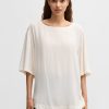 Hugo Boss Blouses-Sheer chiffon blouse with front pleats-hugo boss sale 4