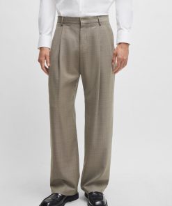 Hugo Boss-Relaxed-fit trousers in checked virgin-wool serge-hugo boss sale