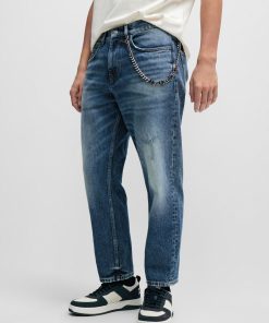 Hugo Boss Pants-Loose-fit jeans in vintage-washed comfort-stretch denim-hugo by hugo boss