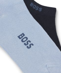 Hugo Boss Socks-Two-pack of ankle socks in a bamboo-viscose blend-hugo boss store near me 2