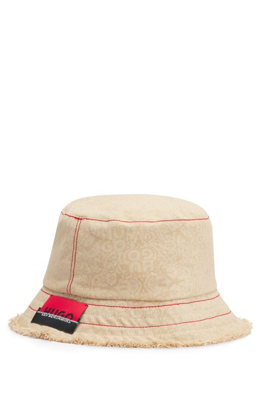 Hugo Boss-HUGO x Les Benjamins bucket hat with co-branded label-boss hugo