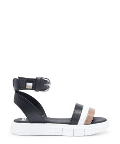 Hugo Boss-Kids’ leather sandals with signature stripes-boss outlet