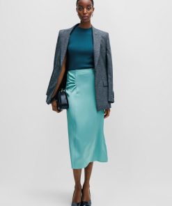 Hugo Boss Skirts-High-waisted A-line skirt with gathered details-hugo boss store 2