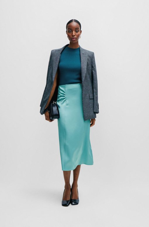 Hugo Boss Skirts-High-waisted A-line skirt with gathered details-hugo boss store - Image 2