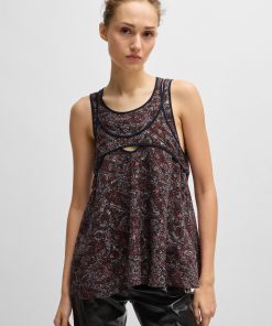 Hugo Boss Blouses-Regular-fit sleeveless blouse with overlapping detail-hugo by hugo boss