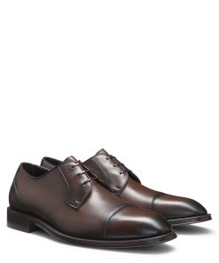 Hugo Boss Business Shoes-Cap-toe Derby shoes in leather-hugoboss