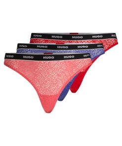 Hugo Boss Underwear, Pajamas, and Socks-Three-pack of thongs in stretch lace-hugo