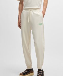 Hugo Boss Sweatshirts and Jogging Pants-Cotton-terry tracksuit bottoms with logo print-hugo boss store