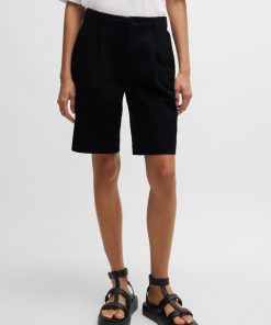 Hugo Boss-Relaxed-fit high-rise shorts in stretch cotton-boss store