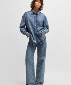 Hugo Boss Pants-Wide-leg jeans in blue denim-hugoboss 2