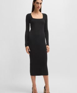 Hugo Boss Dresses-Knitted relaxed-fit dress with anti-bacterial finish-hugo boss outlet