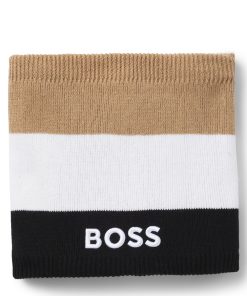 Hugo Boss-Kids’ snood with signature stripes and embroidered logo-hugo boss store near me