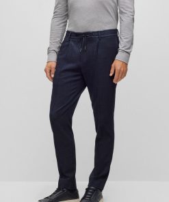 Hugo Boss-Slim-fit trousers in a wool blend with silk-hugo boss near me