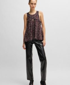 Hugo Boss Blouses-Regular-fit sleeveless blouse with overlapping detail-hugo by hugo boss 2