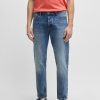 Hugo Boss Pants-Delaware slim-fit jeans in dark-blue stretch denim-boss near me 3