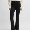 Hugo Boss Pants-Wide-leg jeans in black rigid denim-boss store near me 3