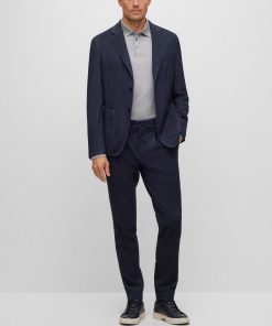 Hugo Boss-Slim-fit trousers in a wool blend with silk-hugo boss near me 2