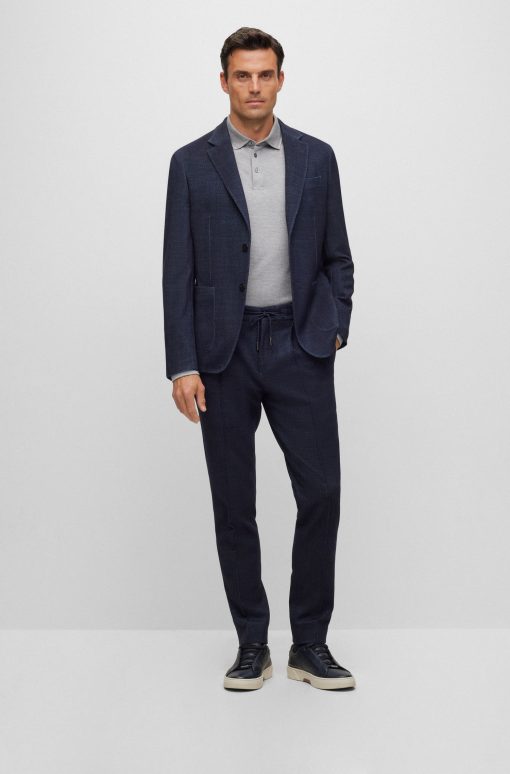 Hugo Boss-Slim-fit trousers in a wool blend with silk-hugo boss near me - Image 2