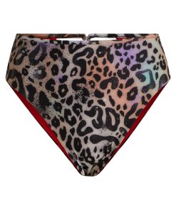 Hugo Boss-Animal-print bikini bottoms with stacked-logo charm-hugo boss store near me