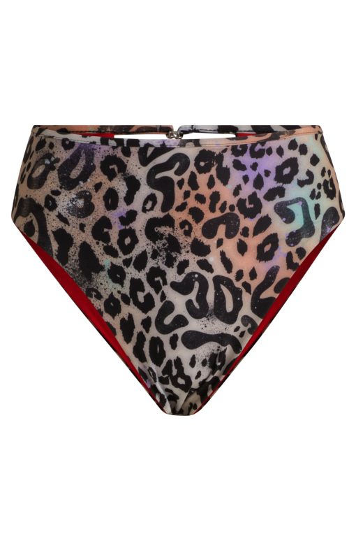 Hugo Boss-Animal-print bikini bottoms with stacked-logo charm-hugo boss store near me