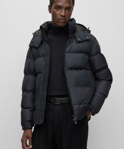 Hugo Boss Jackets and Coats-Hooded jacket in padded water-repellent fabric-hugo boss sale