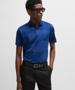 Hugo Boss Polo Shirts-Mercerized-cotton polo shirt with jacquard pattern-hugo