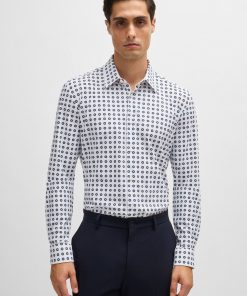 Hugo Boss-Slim-fit shirt in printed performance-stretch jersey-hugo by hugo boss